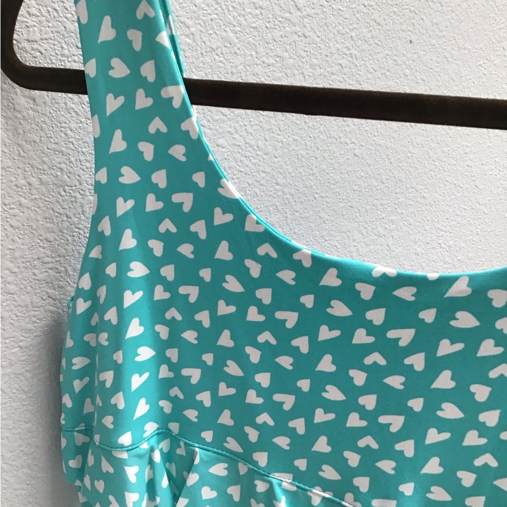 Turquoise Sleeveless Ruffle Dress - Picture 2 of 6